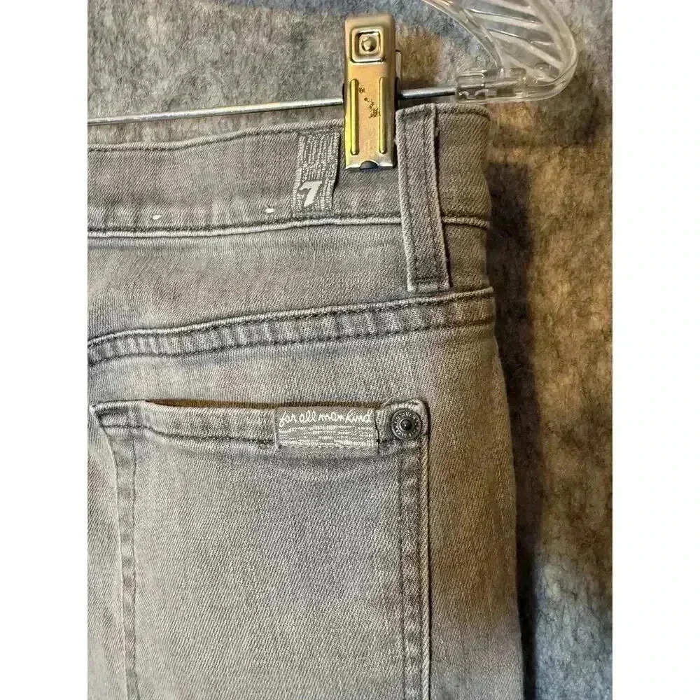 Womens 7 For All Mankind The Skinny Jeans Gray Size 27 - Picture 4 of 6